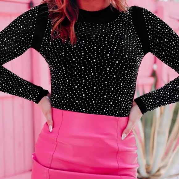 Fierce Black Rhinestone Bodysuit - Picture 9 of 12